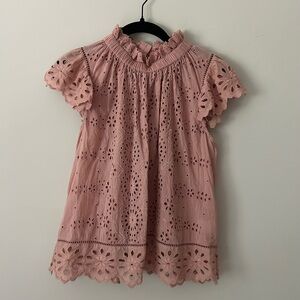 Sea New York Pink Eyelet Blouse Size 4